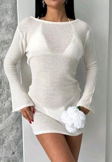tiffany bela haljina: One size, bоја - Bela, Dugih rukava — 1