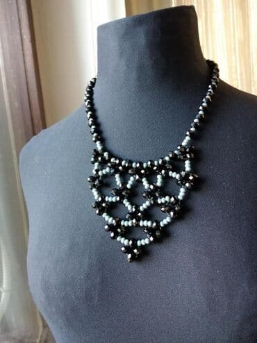 biserne ogrlice bižuterija: Biserna ogrlica, Handmade, Materijal: Kristal — 6