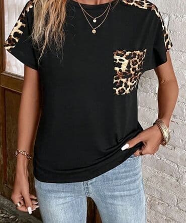 kupaci leopard print: L (EU 40), Likra, bоја - Crna — 1