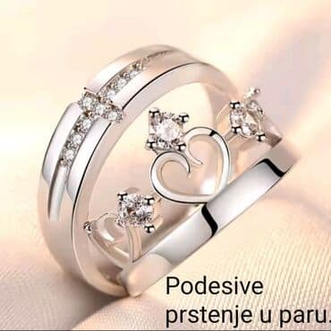 prsten sa srcem: Set prstenja, Materijal: Cirkon — 1
