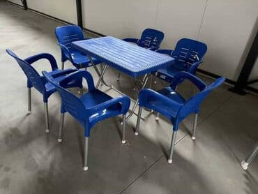 dimenzije barskih stolica: Bastenski set ! Sto sa četiri ili sest stolice dimenzija stola 120x70 — 2