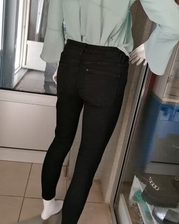 elegantne pantalone sa visokim strukom: Crne farmerice visok struk Sa puno elastina SUPER MODEL i kvalitet — 1