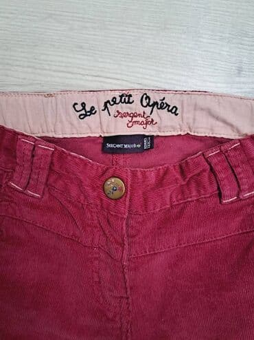elegantne pantalone sa visokim strukom: 134-140, bоја - Bordo — 3