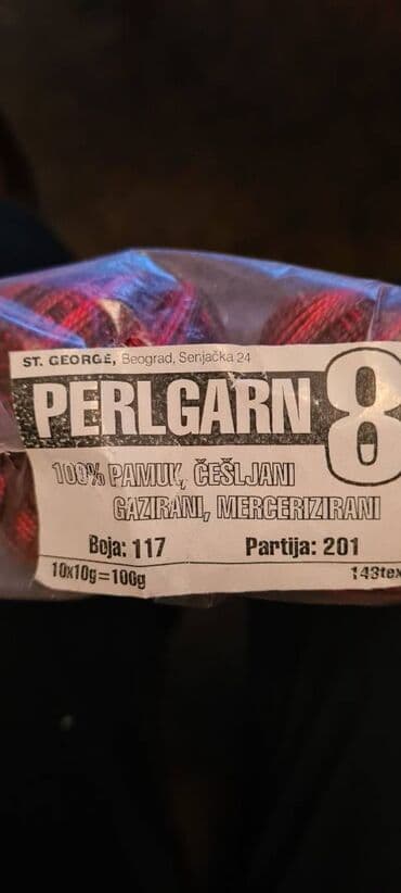 Sewing materials: PERLGARN 8 KONAC ZA VEZ I RUČNI RAD Sirovinski sastav: 100% pamuk – — 2