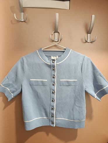 zenske svecane bluzice: H&M, S (EU 36), Poliester, bоја - Svetloplava — 5