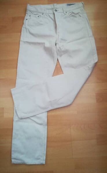 pantalone s: Farmerke GAS vel 32, bele, rebrasti texas, original, kao nove, jednom — 3
