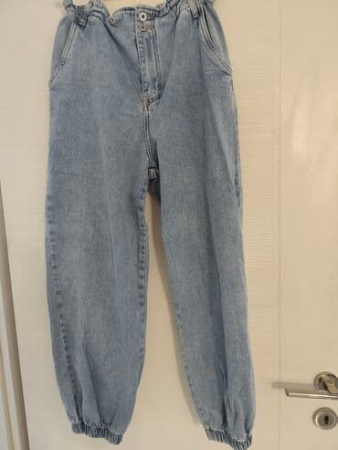 vunene pantalone: Teksas, Visok struk, Baggy — 1