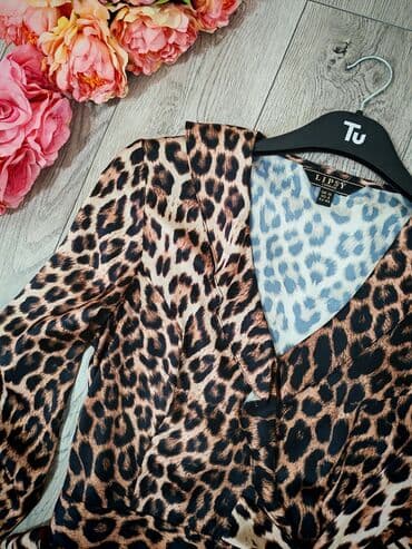 Košulje: M (EU 38), Saten, Leopard, krokodil, zebra, bоја - Braon — 3