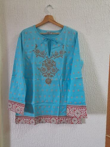Košulje, bluze i tunike: Geometrijski, Tufnasti, Jednobojni, bоја - Svetloplava — 1