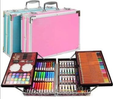 baletanke 28: Set za crtanje u metalnom koferu roze i plavi Set za crtanje u — 1