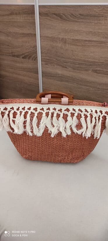 torba sa biserima: Torba za rame, Materijal: Platno — 2