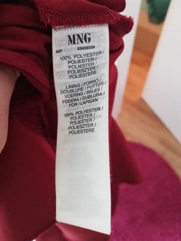 minđuše od nerđajućeg čelika: Mango S (EU 36), bоја - Bordo, Večernji, maturski, Na bretele — 9