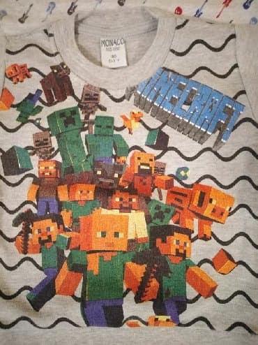 minecraft duks za decu: F&F, Komplet: Majica, Duks, 74-80 — 5