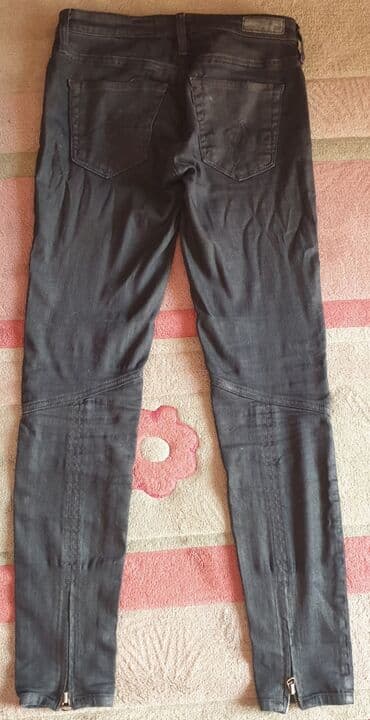skinny fit farmerke: Adriano goldschmied ag moto biker jeans bajker farmerke, crne — 5