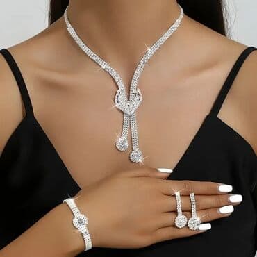 minđuše hirurški čelik: Set: Minđuše, Narukvica, Ogrlica, Materijal: Hirurški čelik — 16