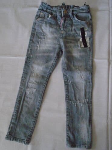 elegantne pantalone sa visokim strukom: Fansy original Dsquared2 farmerke za dečake, za uzrast od 5-6 godina — 1