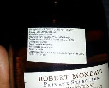 Čaj, kafa, pića: Robert Mondavi Robert Mondavi-Private selection Chardo-nnay Stono — 1