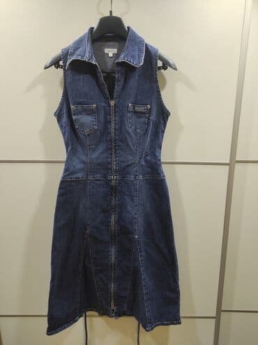 teksas haljine novi sad: A-Dress M (EU 38), bоја - Tamnoplava, Drugi tip rukava — 1