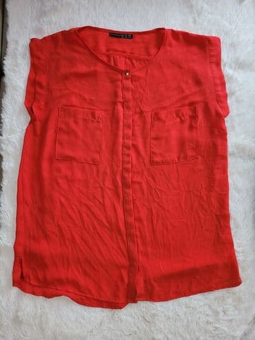 bluza s: L (EU 40), Viskoza, Jednobojni, bоја - Crvena — 1