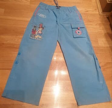 elegantne pantalone sa visokim strukom: 116-122, bоја - Tamnoplava — 6