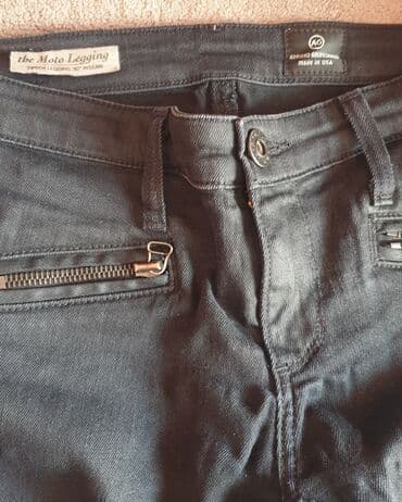skinny fit farmerke: Adriano goldschmied ag moto biker jeans bajker farmerke, crne — 1