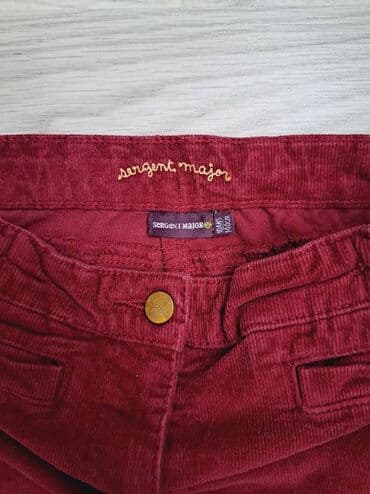 elegantne pantalone sa visokim strukom: 134-140, bоја - Bordo — 3