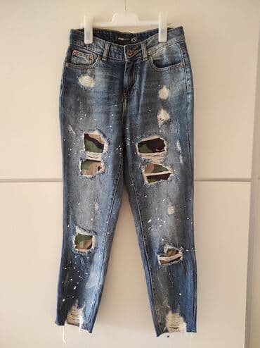 lidl pantalone: FB sister farmerke veličina XS. Mom fit model. Poluobim struka 36/37 — 1