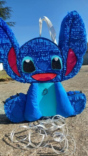 uradi sam igracke od kartona: Pinjata u obliku popularnog crtanog lika Stitch. Izrađena od papira i — 2
