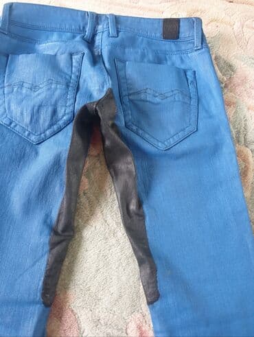 skinny fit farmerke: Replay skinny jeans waxed, voskirane farmerke, original. Plava boja — 8