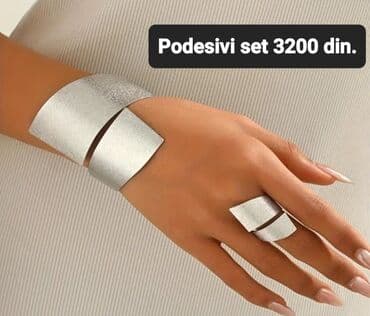 srebrni lancici bez priveska: Set: Narukvica, Materijal: Srebro — 1