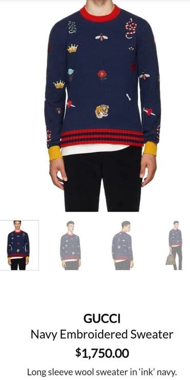 ramax novi sad: Džemper, L (EU 52), Gucci, bоја - Svetloplava, Vuna — 3