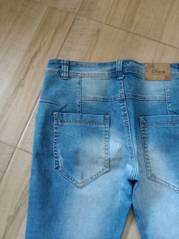 pantalone s: Teksas, Normalan struk, Ravne nogavice — 10