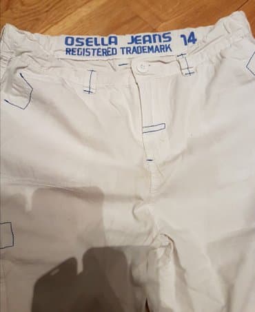 elegantne pantalone sa visokim strukom: 3/4 pantalone, 158-164, bоја - Bela — 2