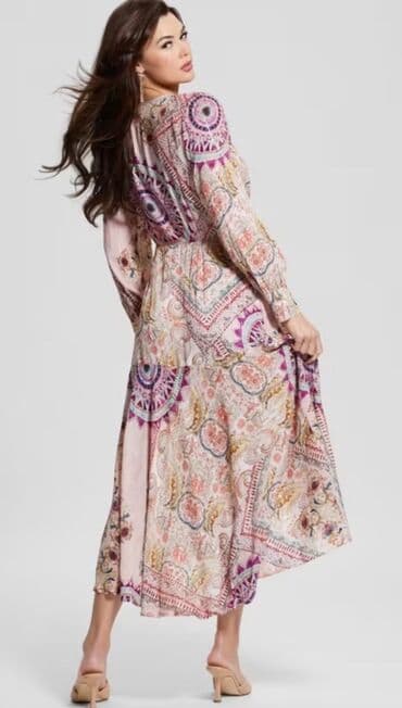 elegantne duge haljine: Guess S (EU 36), bоја - Roze, Večernji, maturski, Dugih rukava — 2