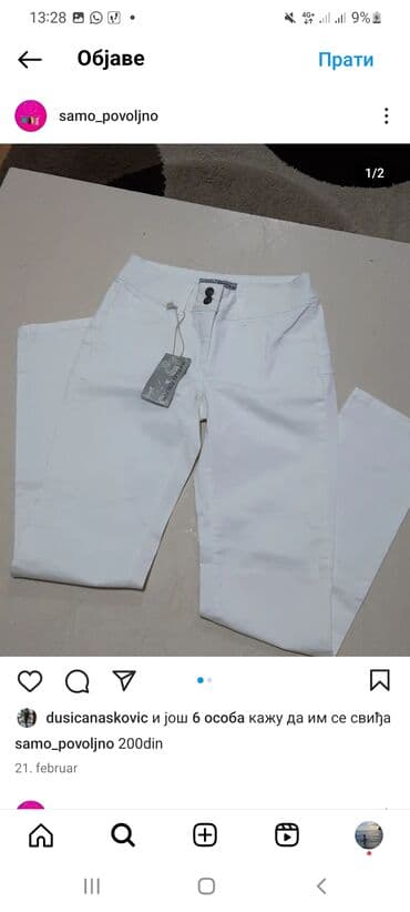 Pantalone: M (EU 38), L (EU 40), Normalan struk, Ravne nogavice — 2