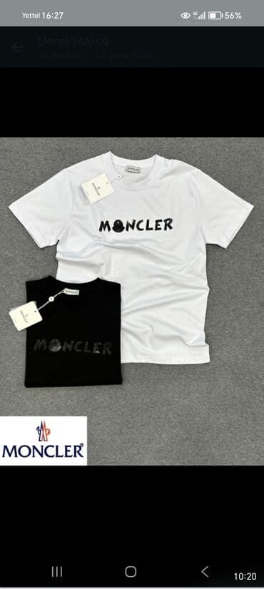 gde kupiti moncler jakne u beogradu: Majica na kratke rukave, L (EU 52), Moncler, bоја - Crna, Pamuk — 1