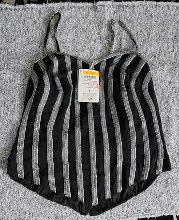 elegantne zenske bermude: Zara, M (EU 38), Prugasti, bоја - Crna — 1