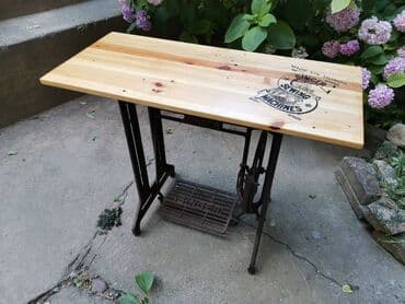 iznajmljivanje klupa i stolova: Singer vintage sto unikat 90*39 cm visina stola 73.5 cm debljina — 5