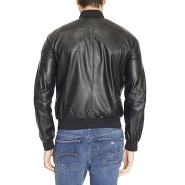 kožne haljine: Armani Jeans-Muska kozna Slim Fit jakna-Odlicnau S, M. l velicinama — 4