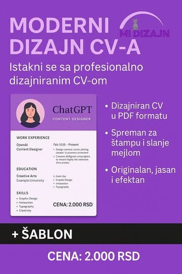 usluge grafickog dizajna: Kreiramo profesionalne CV-je, šablone za društvene mreže i logotipe — 2