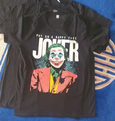 carlo colucci majice: JOKER - DZOKER crna muška majica. Piše XL velicina. Pazuh 55cm, duzina — 1