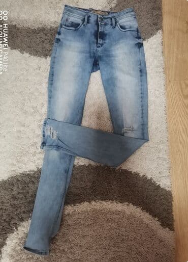 elegantne pantalone sa visokim strukom: Zenske farmerice, bukvalno kao nove, nosene samo jednom u vel 30 — 1