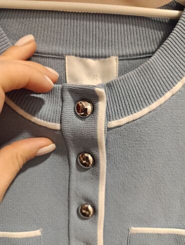 zenske svecane bluzice: H&M, S (EU 36), Poliester, bоја - Svetloplava — 7