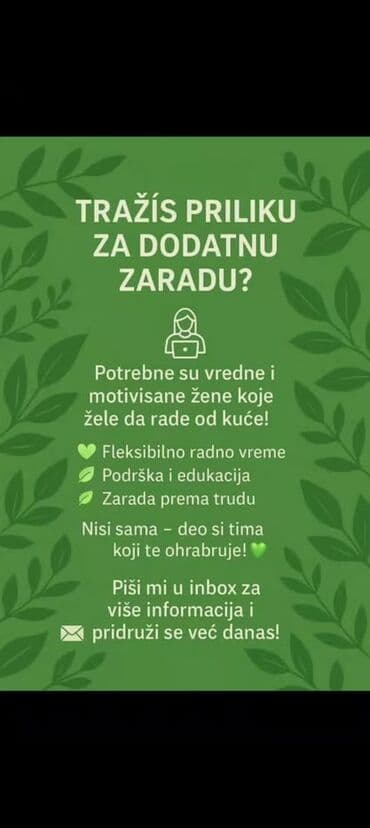 Usluge: Traže se vredne i motivisane žene za rad od kuće u okviru Limes tima — 1