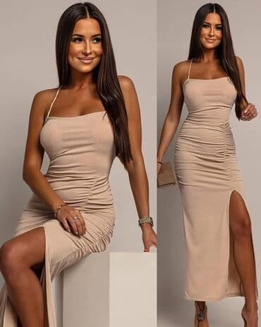 letnje elegantne haljine: One size, bоја - Zelena, Večernji, maturski, Na bretele — 2