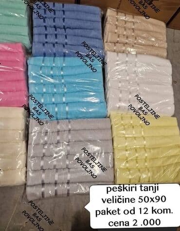 Towels: 💥peškiri deblji 50x90 12 kom 70x140 6 kom 👉cena 2.500 din 💥peškiri — 7