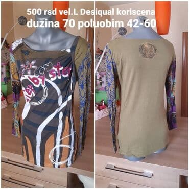 Majice dugačkih rukava: M (EU 38), Jednobojni, Vez, Sa ilustracijom — 13