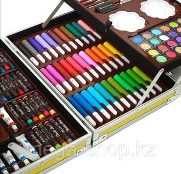 baletanke 28: Set za crtanje u metalnom koferu roze i plavi Set za crtanje u — 3