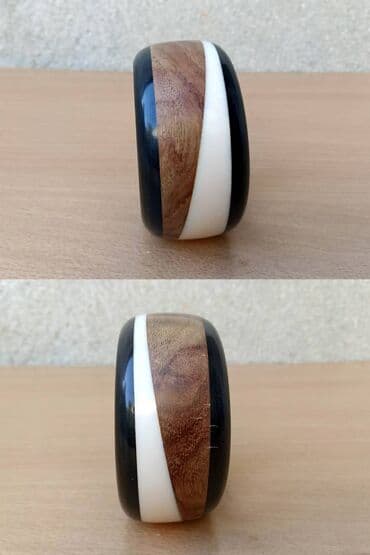 samsung watch 4 narukvice: Narukvica od Mahagoni drveta crne i dele smole. Ručni rad. Prečnik — 5