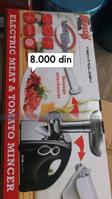 Mašine za mlevenje mesa: Cena 8.000 din Colossus električni mlin za meso i paradajz CSS-5426